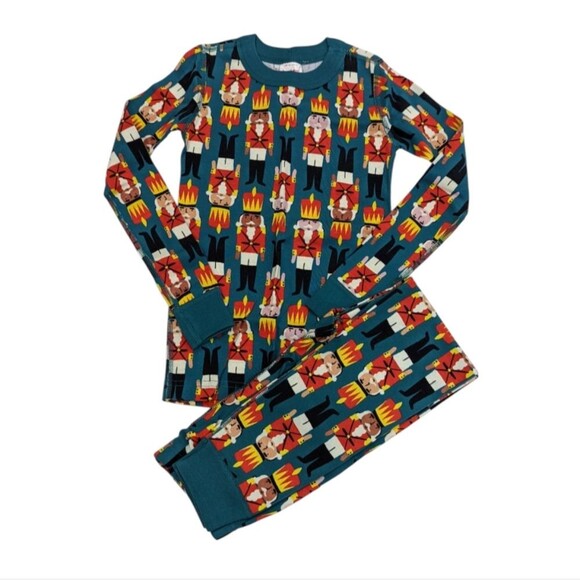 New Hanna Andersson Nutcracker Green Long Pajamas Cotton Boy Girl Size 120 6 7 - Picture 1 of 5